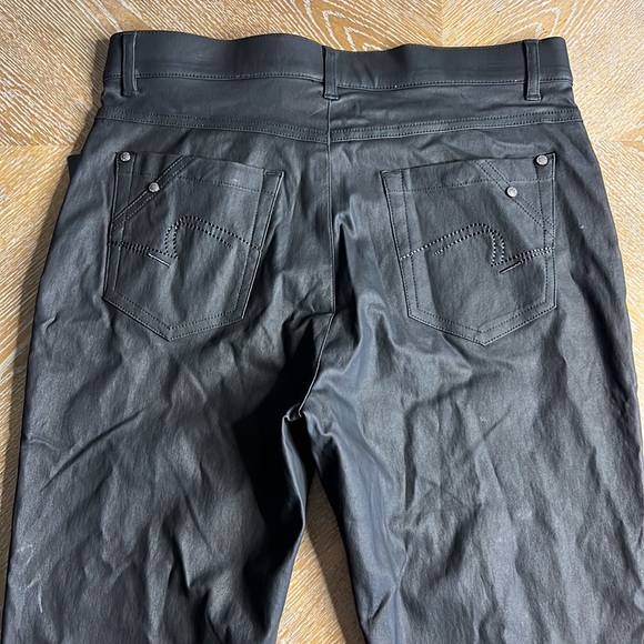 SIMON CHANG Dark Brown Coated Pant 8 - Picture 6 of 9